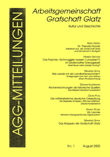 Heft Nr. 1 der AGG-Mitteilungen