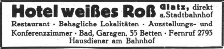 Hotel wei&szlig;es Ro&szlig;, Glatz