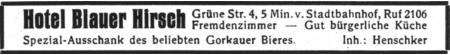 Hotel Blauer Hirsch, Glatz