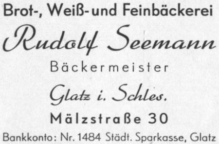 B&auml;ckermeister Rudolf Seemann