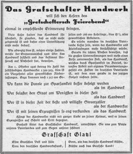 Das Grafschafter Handwerk