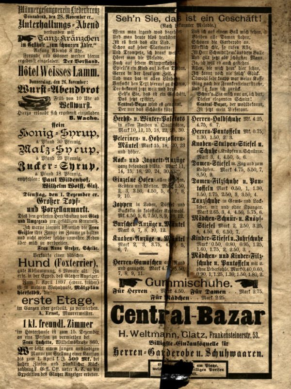 Glatzer Anzeiger vom 25.11.1896, Seite 2