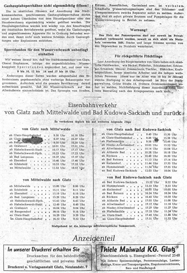 Amtliche Nachrichten vom 23. Mai 1945, Seite 3