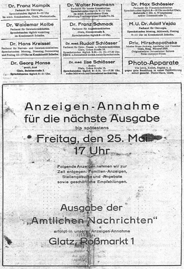 Amtliche Nachrichten vom 23. Mai 1945, Seite 4