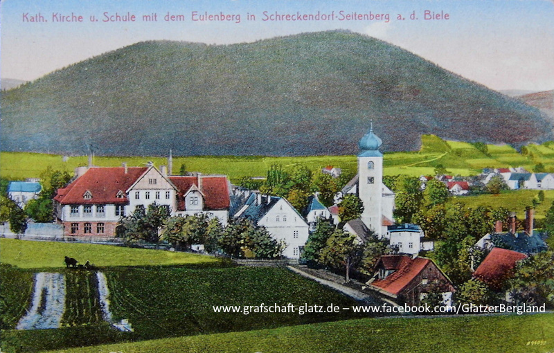 Kath. Kirche u. Schule, um 1910