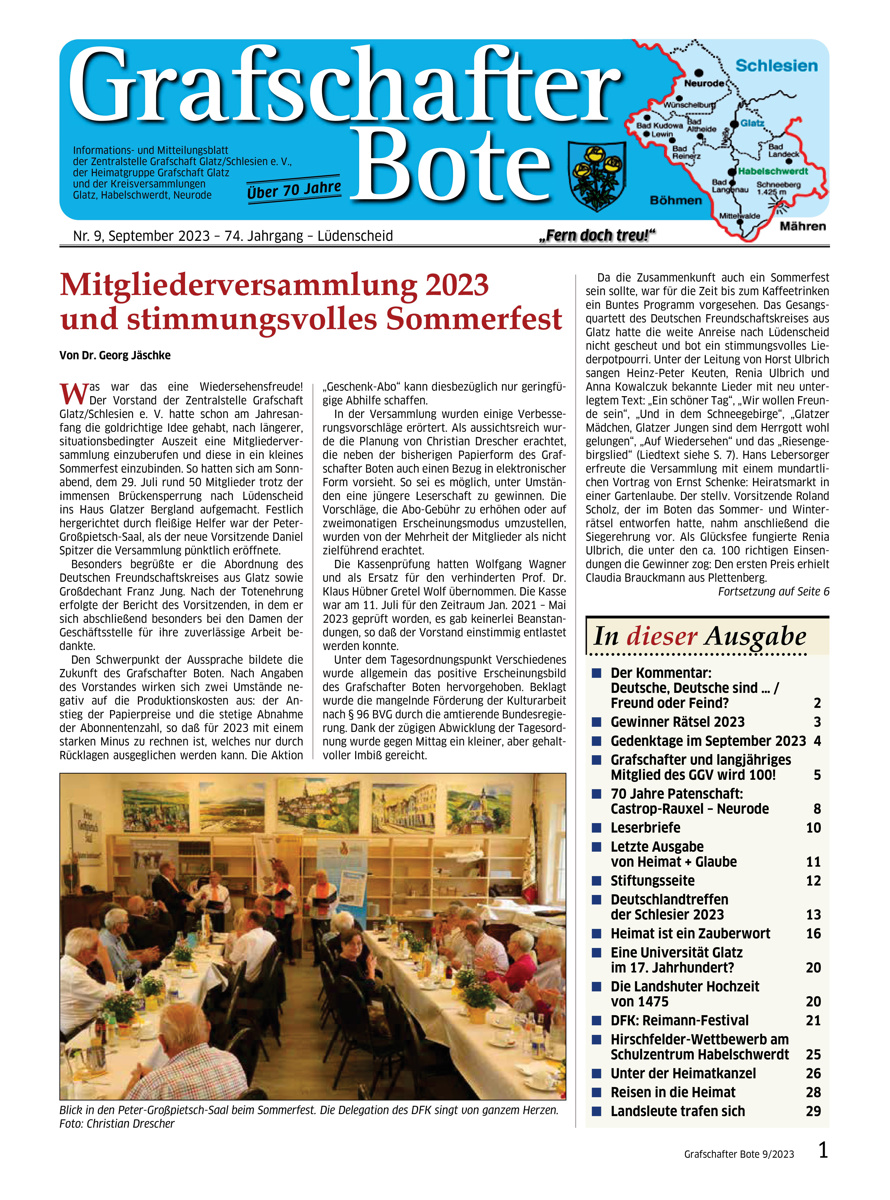 „Grafschafter Bote“ 09/2023