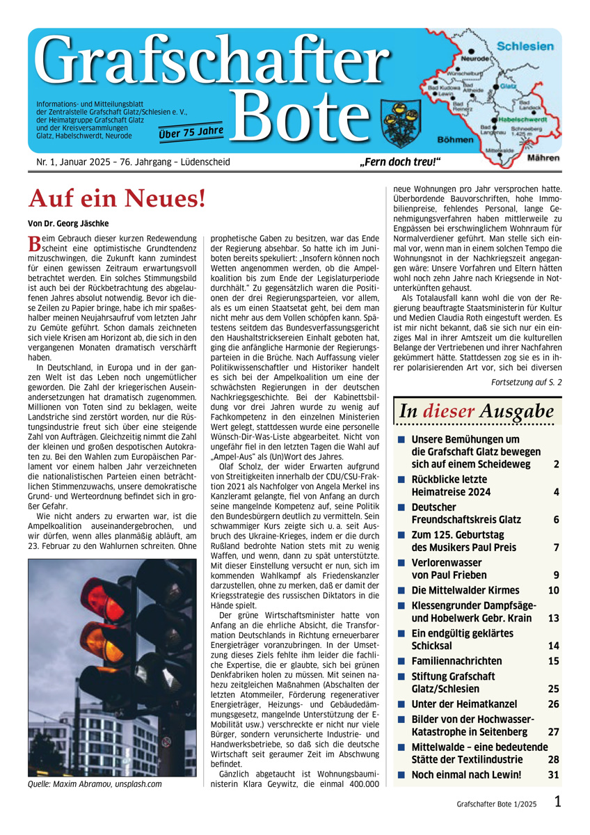 &bdquo;Grafschafter Bote&ldquo; 01/2025