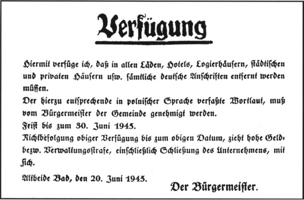 Verfügung für Altheide Bad